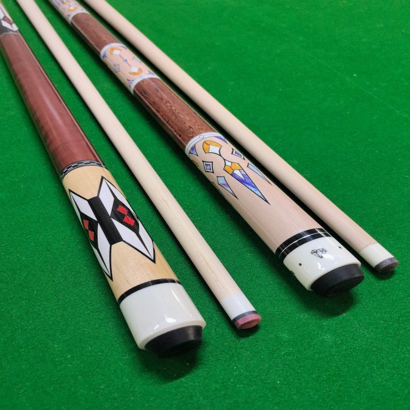 American Style 13mm Large Head 1/2 Maple Split Pole Cross-Border Export Fancy Nine-Ball Pool Cue Stainless Snooker Billiard Cues