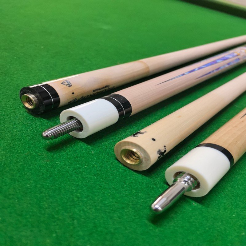American Style 13mm Large Head 1/2 Maple Split Pole Cross-Border Export Fancy Nine-Ball Pool Cue Stainless Snooker Billiard Cues