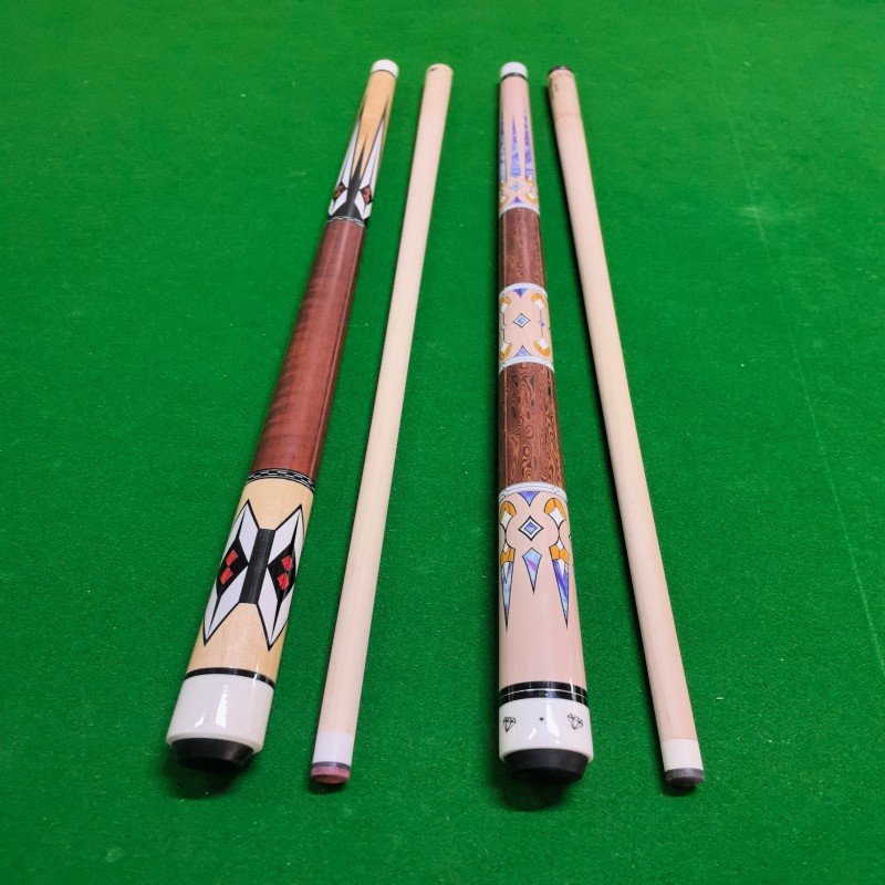 American Style 13mm Large Head 1/2 Maple Split Pole Cross-Border Export Fancy Nine-Ball Pool Cue Stainless Snooker Billiard Cues