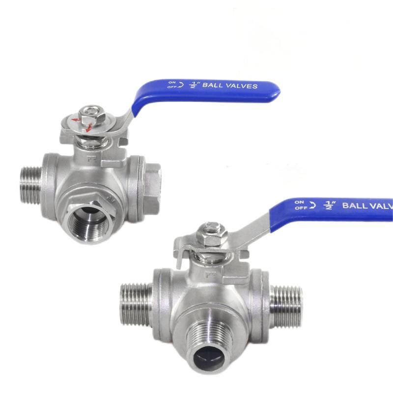 T/L Stainless Steel 304 316L Three-way Male/female Manual Ball Valve