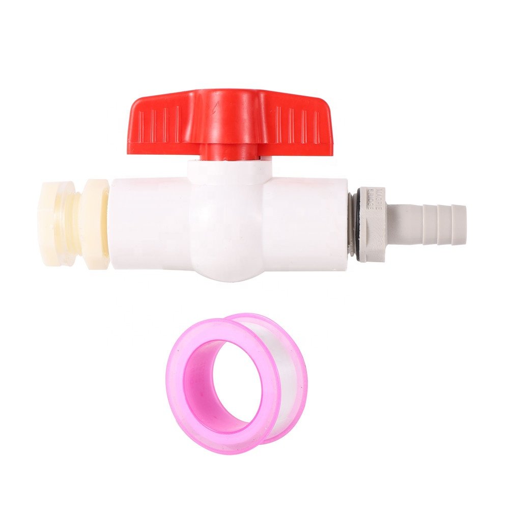 Plastic IBC Water Tank Fitting Connector Water Stop PVC Ball Valve 1/2 Inch Thread 8 10 12mm Hose Joint Adapter