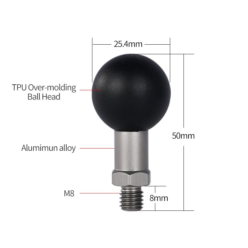 Wholesales Anti-slip TPU Ball Head Joint Ball Head Bolt Double Socket Arm Ball Head Mount Motorcycle Adapter Mount