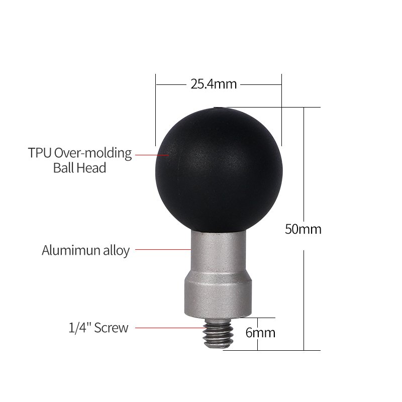 Wholesales Anti-slip TPU Ball Head Joint Ball Head Bolt Double Socket Arm Ball Head Mount Motorcycle Adapter Mount