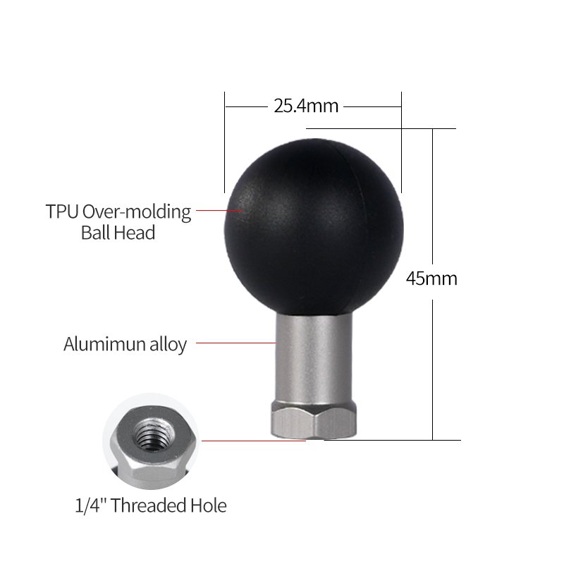 Wholesales Anti-slip TPU Ball Head Joint Ball Head Bolt Double Socket Arm Ball Head Mount Motorcycle Adapter Mount