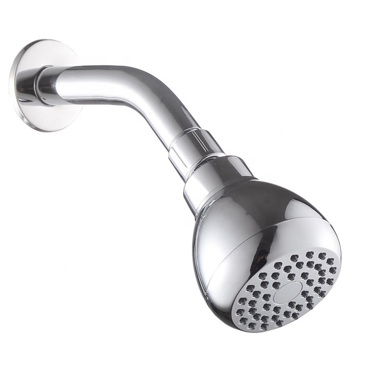 High Pressure Shower Head - 3 Inch Anti-clog Anti-leak Fixed Chrome Showerhead - Adjustable Metal Swivel Ball Joint with Filter