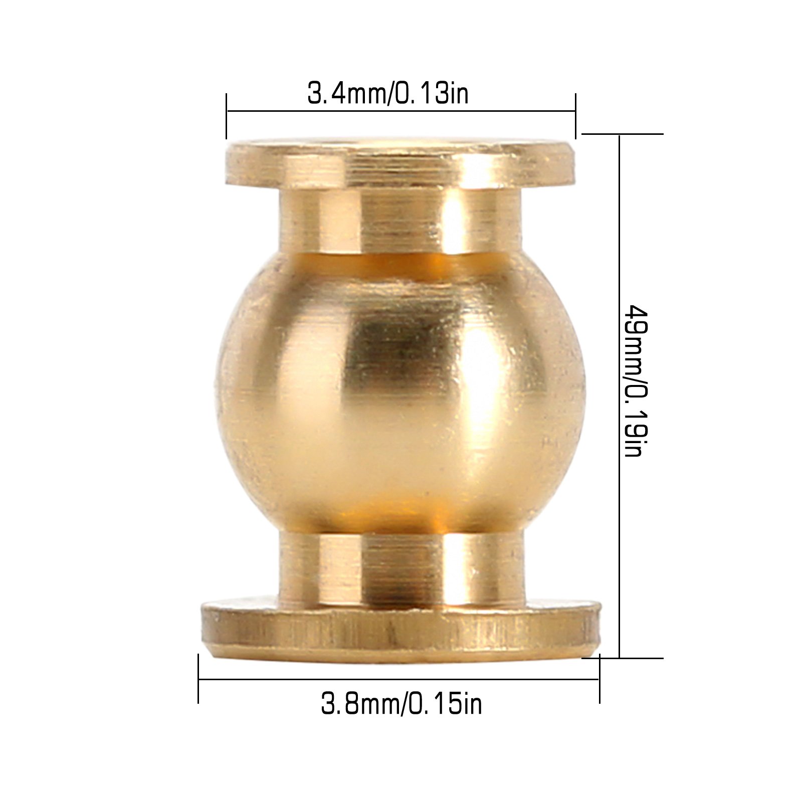 20PCS Aluminum or Brass Shock Links Joint Balls Pivot Balls with O-rings for 1/24 RC Crawler Car Axial SCX24 Upgrade