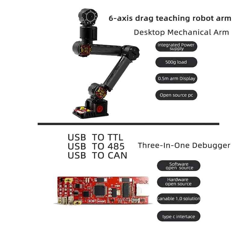 Faradyi Load 500g 6 Axis Robot Arm Programmable Industrial Autonomous Telescopic Robot Arm Logistics Robots