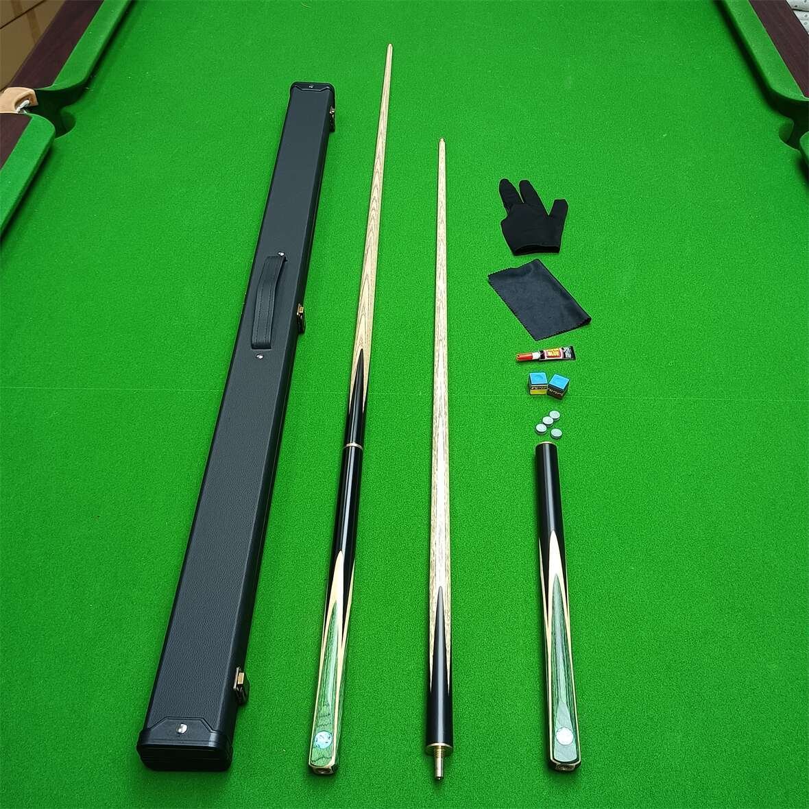 High Quality Straight 10mm Tip Billiard Cue Stick Grey Blue Green Ash Wood Snooker Cue 3/4