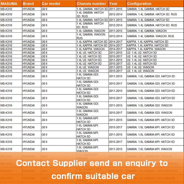 MB-K316 MASUMA Auto Suspension Systems boll Ball Joint 54530-2P100 54530-2T010 545303S100 for HYUNDAI I30 II