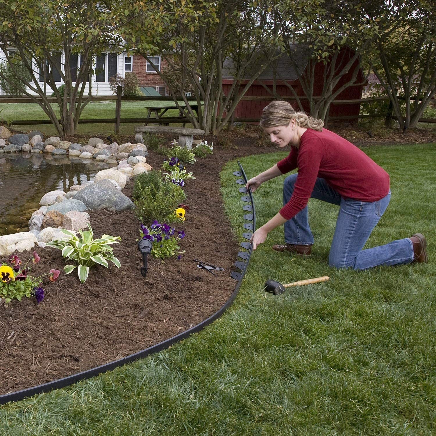 L-shaped Grass Stone Divider Garden Greening Divider Soil Baffle Lawn Garden Tree Ring Root Divider