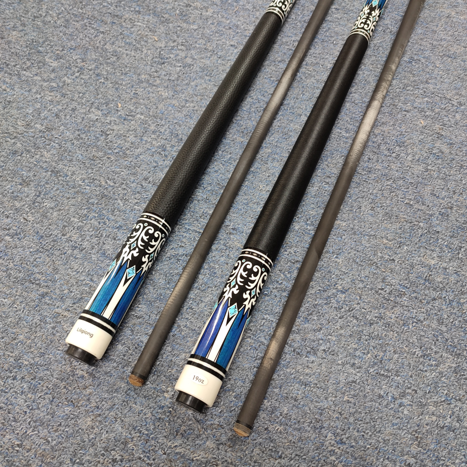 New Design High-tech Fiber Shaft Handmade 13mm Tip Leather Grip or Wire Line Grip Option Carbon Graphite Billiard Pool Cue Stick