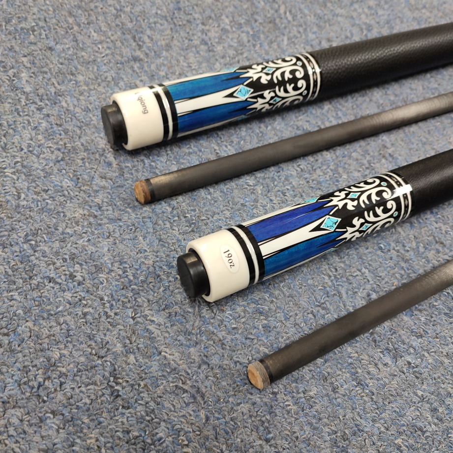 New Design High-tech Fiber Shaft Handmade 13mm Tip Leather Grip or Wire Line Grip Option Carbon Graphite Billiard Pool Cue Stick
