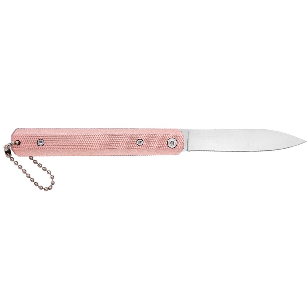Stainless Steel Pen Blade Nail Notch Open Anti Slip Aluminium Handle Slip Joint Pocket Knife with Ball Chain