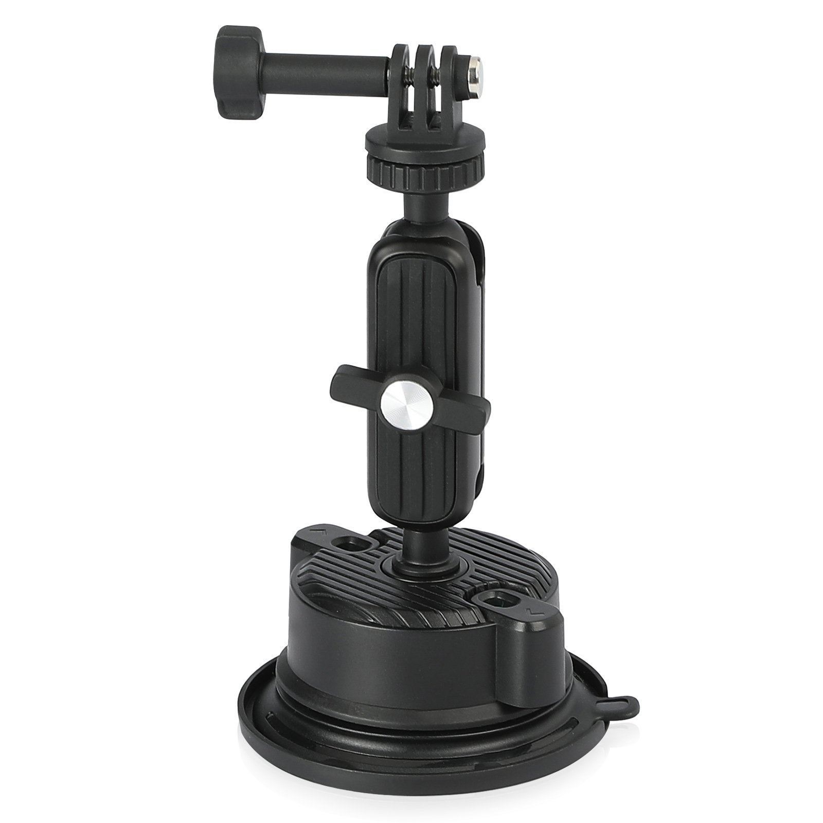 Aluminum Alloy Double Socket Arm with Flexible Ball Head 1/4\" Screw Adapter Car Mount for GoPro D-JI Action Cameras