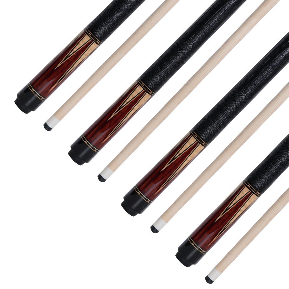 CUEELF Cocobolo Luxury Straight Pool Cue Stick Handmade Inlay with Curly Design Steel Joint Special for Billiard Players