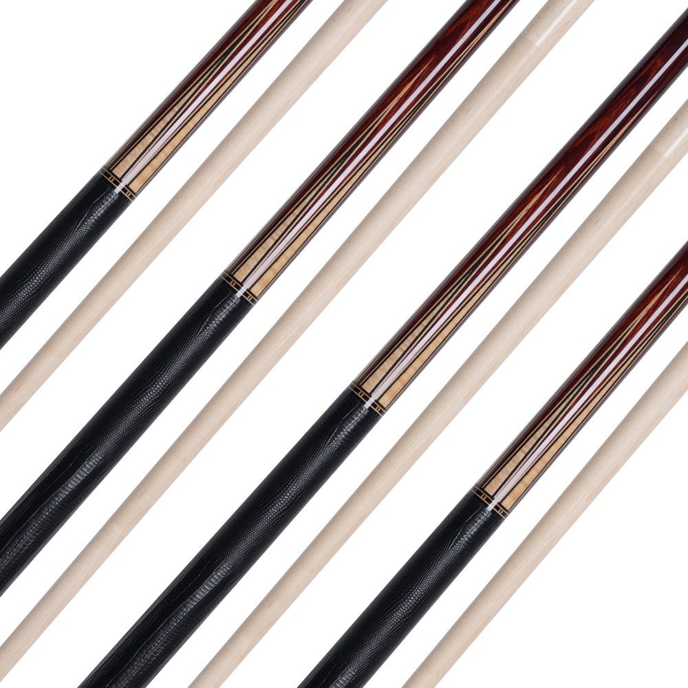 CUEELF Cocobolo Luxury Straight Pool Cue Stick Handmade Inlay with Curly Design Steel Joint Special for Billiard Players