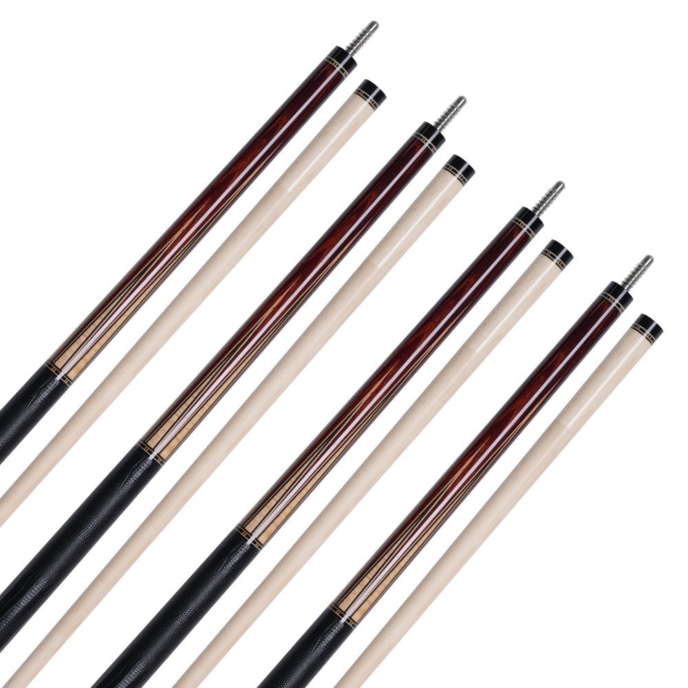 CUEELF Cocobolo Luxury Straight Pool Cue Stick Handmade Inlay with Curly Design Steel Joint Special for Billiard Players