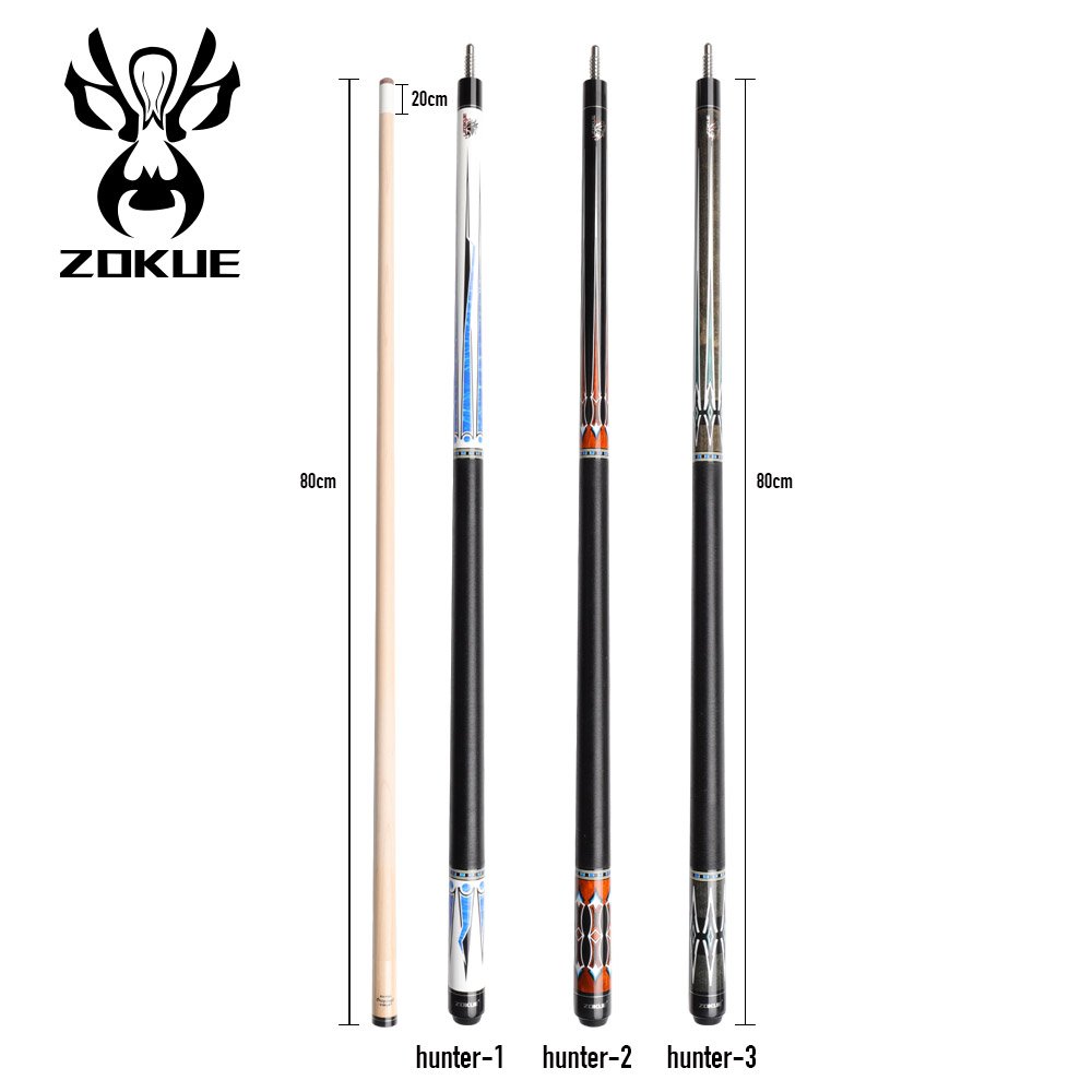 ZOKUE Russian Billiard Cue 160cm 12.75mm Radial Pin Billiard Cue Stick Featured Canadian Hard Maple Pool Cue Stick