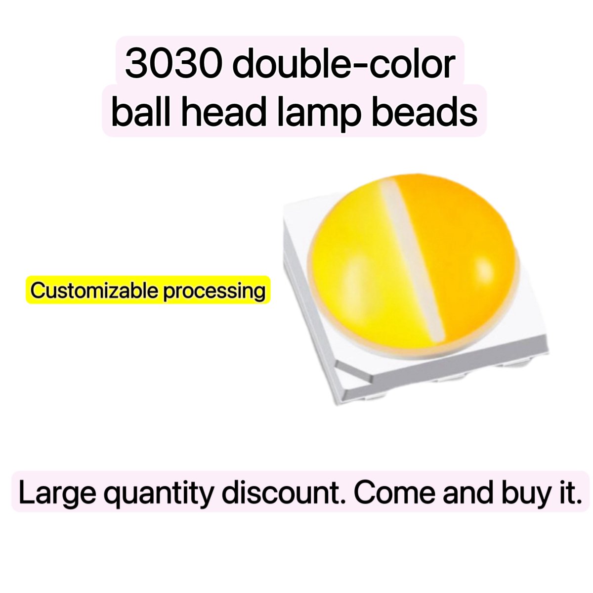 Led3030Bicolor Ball Joints Has Stable Quality High Thermal Conductivity High Light Transmittance Two Color 0.5W 1W 3030 SMD LED