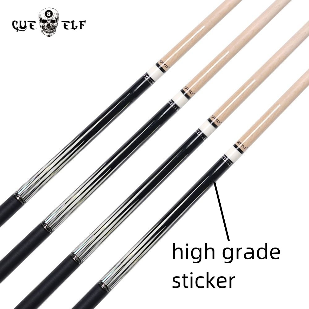 CUEELF Exquisite Billiard Pool Cue Stick Firm Linen Warp Hard Maple Shaft Standards 12.5mm Tip Size Radial Joint