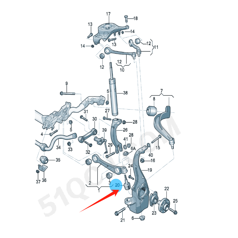 Vehicle Suspension Ball Joints Lower Straight Arm Ball Joints for audi A4 A5 A6 A7 Q5 OE 4G0407689C 4G0407689A