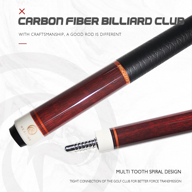 Hot! OK Healing Professional 11.8mm Carbon T700 Pool Cue Stick 19-20OZ Billiard Cues for Snooker & Pool Games