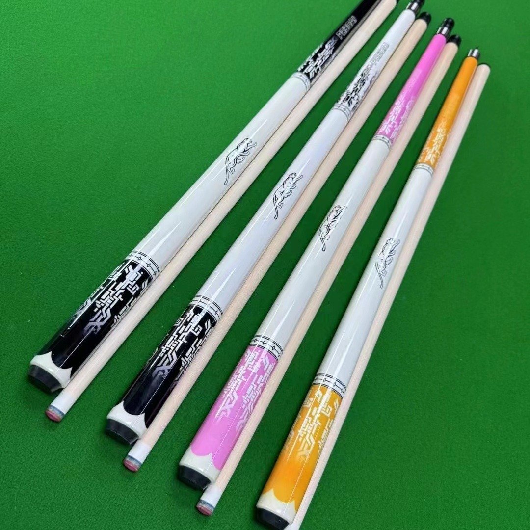 2025 New Fancy Nine-Ball Black Eight Billiard Club Big Head Split Chinese Club with Maple Butt Sleeve and Steel Joint for Pool