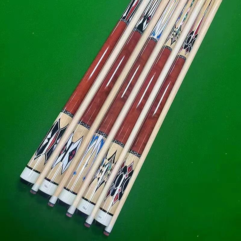 2025 New Fancy Nine-Ball Black Eight Billiard Club Big Head Split Chinese Club with Maple Butt Sleeve and Steel Joint for Pool