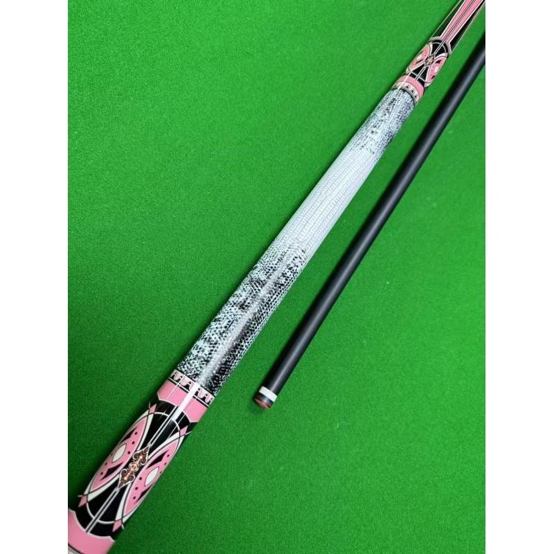 2025 New Fancy Nine-Ball Black Eight Billiard Club Big Head Split Chinese Club with Maple Butt Sleeve and Steel Joint for Pool