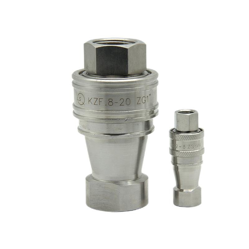 3/4 Inch KZF Hydraulic Quick Release Ball Coupling ISO 7241B Poppet Valve Nipple Quick Coupler Stainless Quick Joints