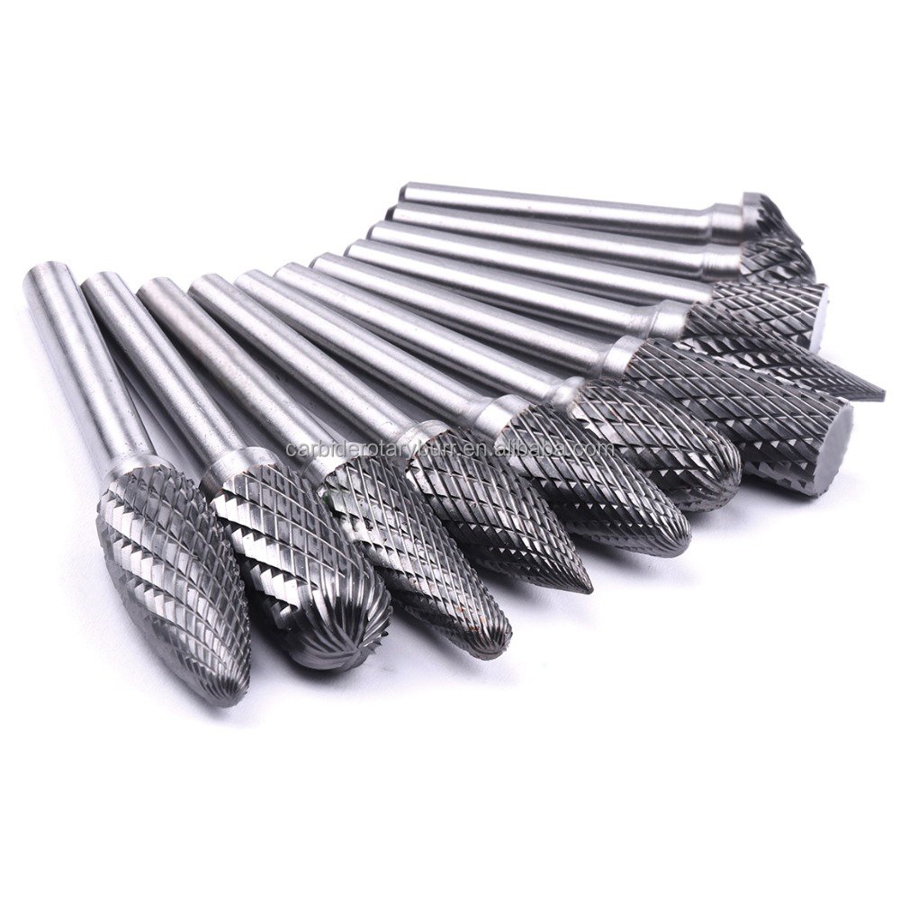 1/4 Shank Carving Cutting Grinding Drilling Polishing Tools 6mm Double Cut Tungsten Carbide Burr