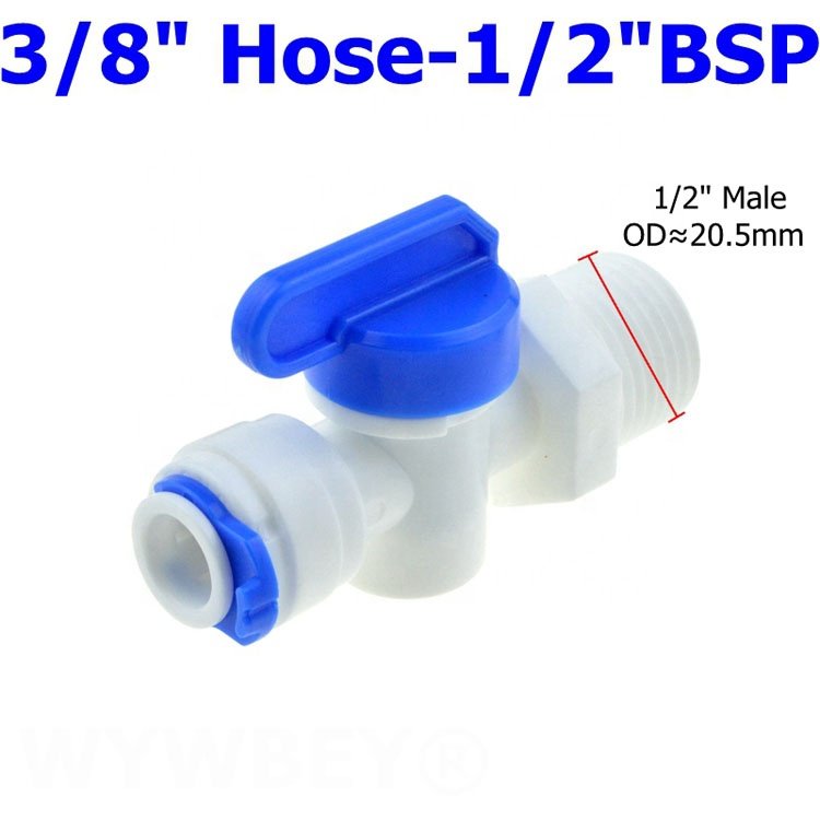 RO Water Filter Straight 1/4" 3/8" OD Hose 1/4"BSP 1/2" Male Thread Quick Connect Fittings Plastic Ball Valvula De Retencion