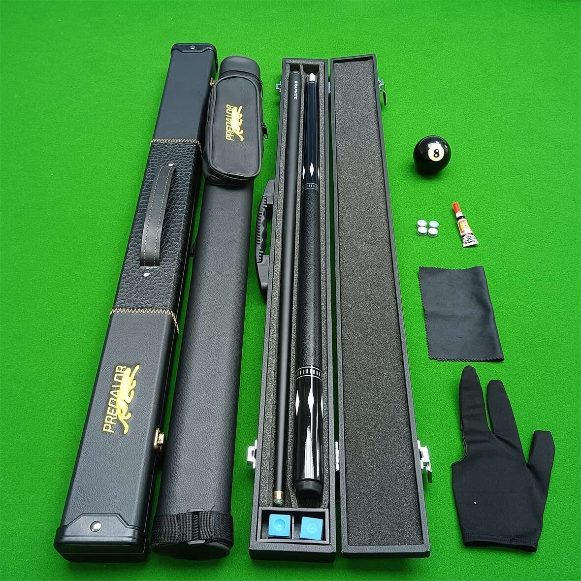 China Cues Stick Manufacturers Private Brand Ash Wood Black or White Billiard Snooker Cues With Extention