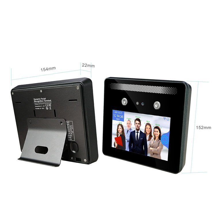 AI Dynamic Multi Face and RFID Time Attendance Recorder with Access Control with QR Code Scanner Recognize 5 Face a Time