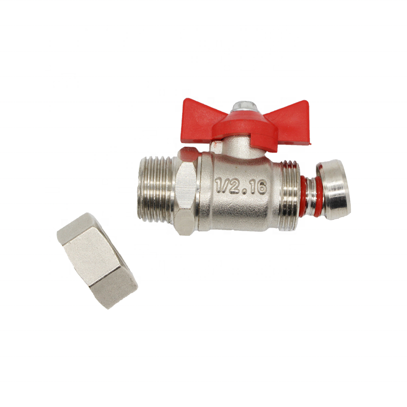 Green Rain Valves 1/2" Brass Ball Valve with Screw Joint, PTFE-NBR and Butterfly Handle
