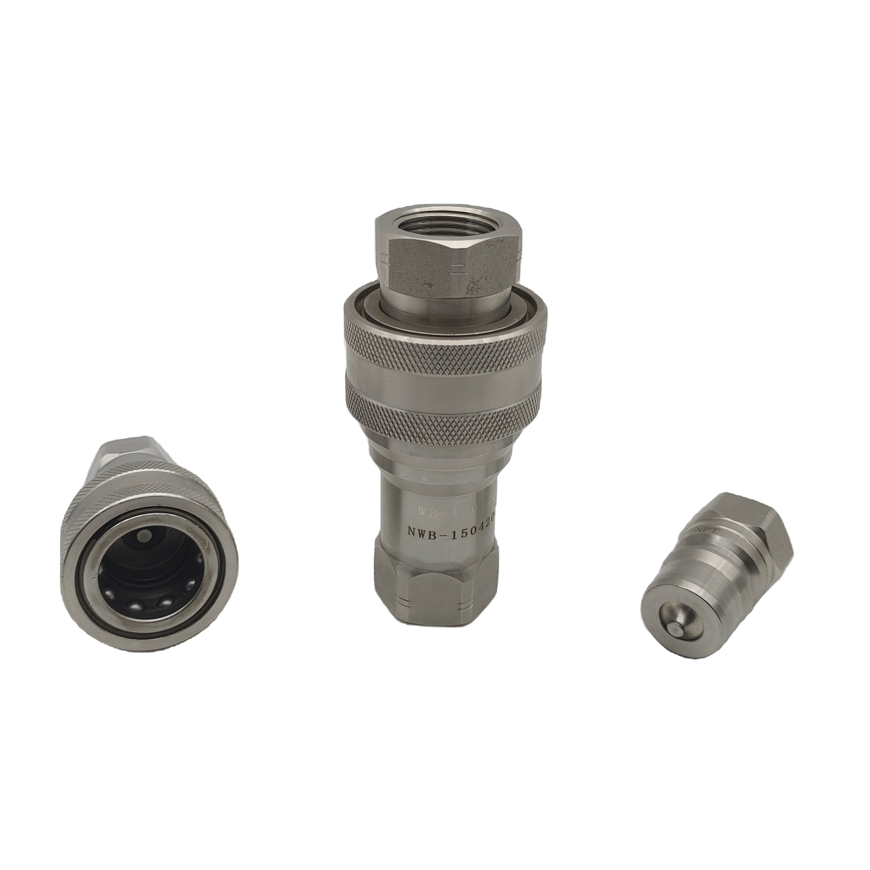 Hydraulic Quick Release Ball Coupling ISO 7241B Poppet Valve Nipple Quick Fitting Stainless Quick Joints for Agriculture