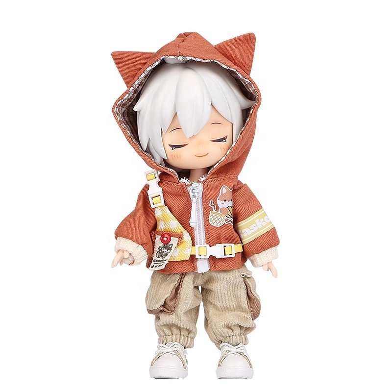 1/12 BJD Doll Clothes Hat + Shirt +Shoes+Doll Bag + Pants Doll Accessories Set for OB11,YMY 4.3 Inches Doll Body,GSC,Blind Box