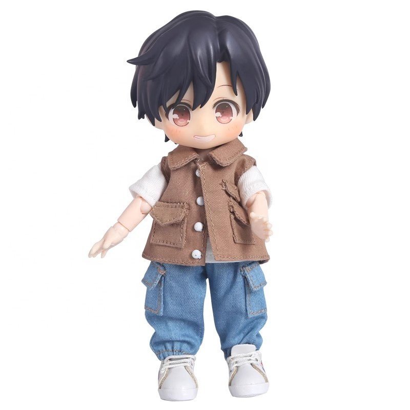1/12 BJD Doll Clothes Hat + Shirt +Shoes+Doll Bag + Pants Doll Accessories Set for OB11,YMY 4.3 Inches Doll Body,GSC,Blind Box