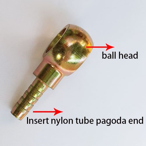 Carbon Steel Crimp Nylon Tube Ball Low Pressure Tube Sub-large Fitting Ball Joint