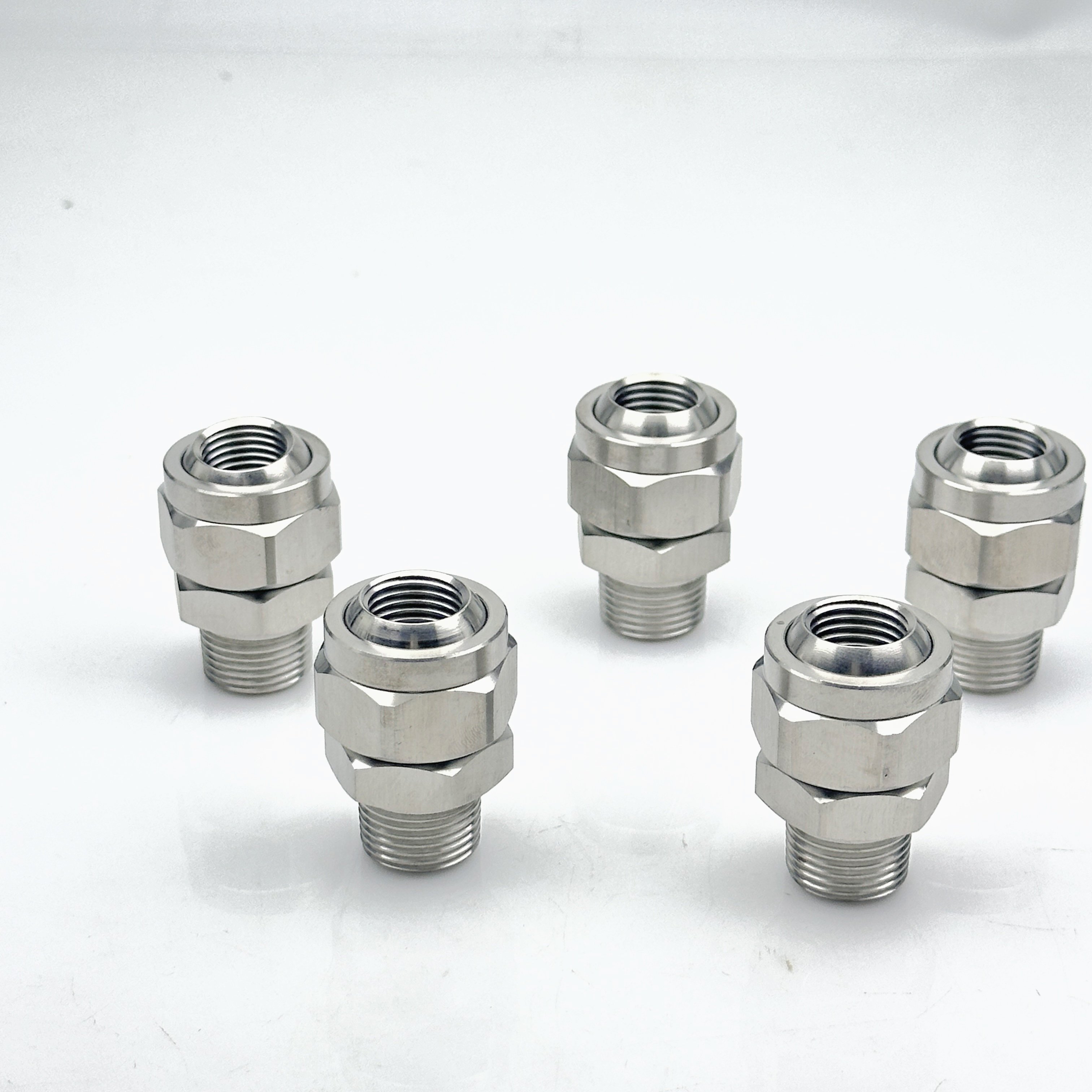 304 Ss 155 Adjustable Ball Joint 45 Degree Thread Nozzle Universal Ball Joint Adjustable Solid Cone Spray Nozzle
