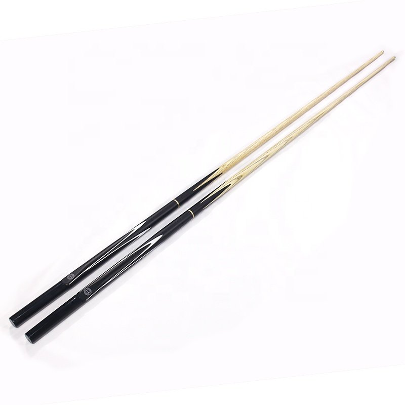 Popular Sell Black Ash Wood 9mm/10mm 57" 3/4 Jointed Billiard Snooker Cue Stick with Extension