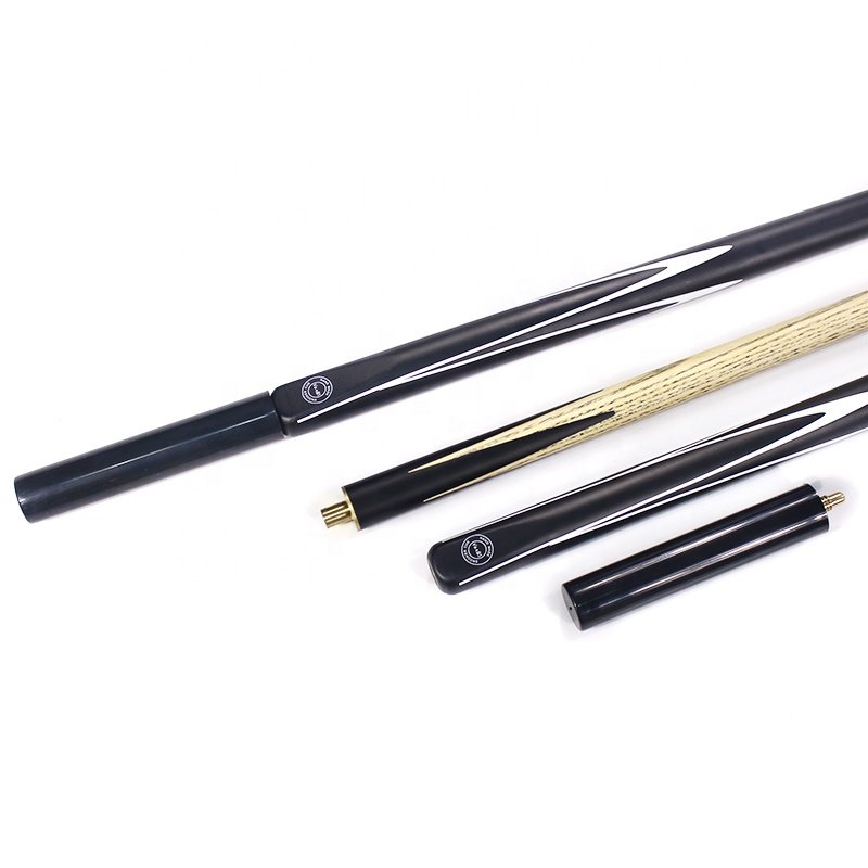 Popular Sell Black Ash Wood 9mm/10mm 57" 3/4 Jointed Billiard Snooker Cue Stick with Extension