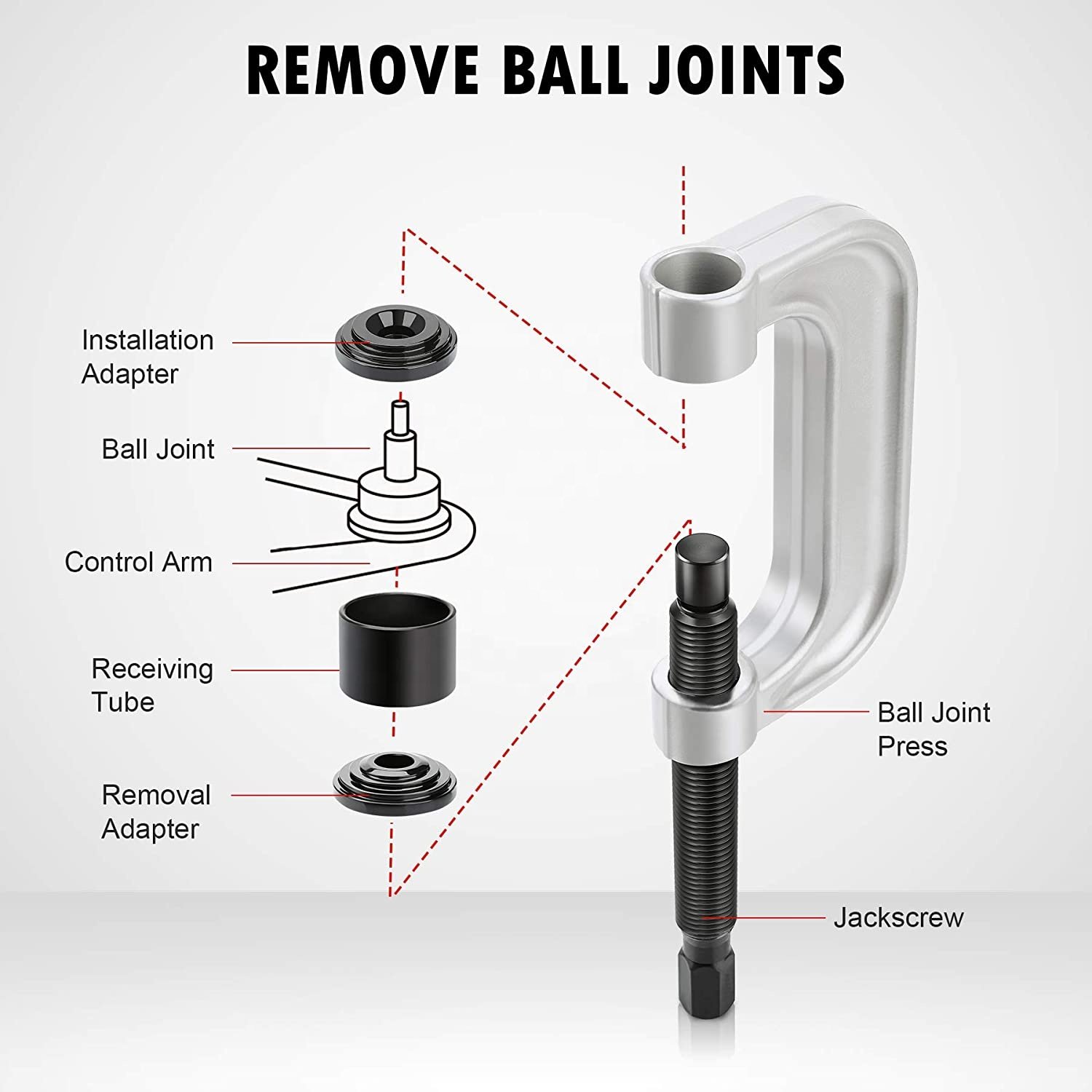 VIKTEC 2WD & 4WD Car Repair Remover Installer Ball Joint Service Auto Tool Kit