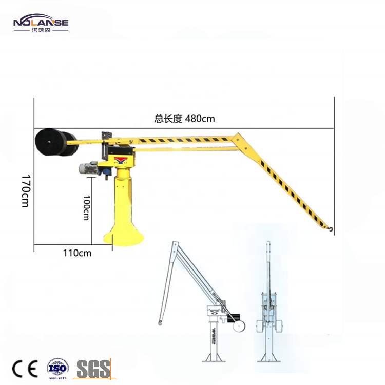 360Degree Rotation Arm Length 3.5 Meter Remote Control Lifting Tool Balance Crane