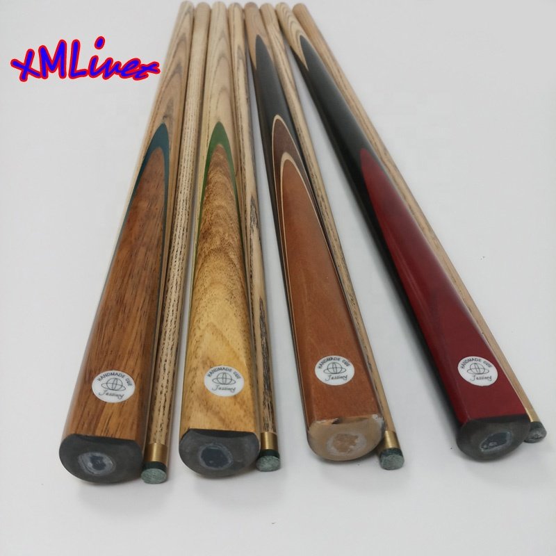 Xmlivet Handmade Inlay Color Wood Points Snooker Cues 1/2 Split in 9.5mm with Copper Ash Wood Pool Cue Sticks Accessories