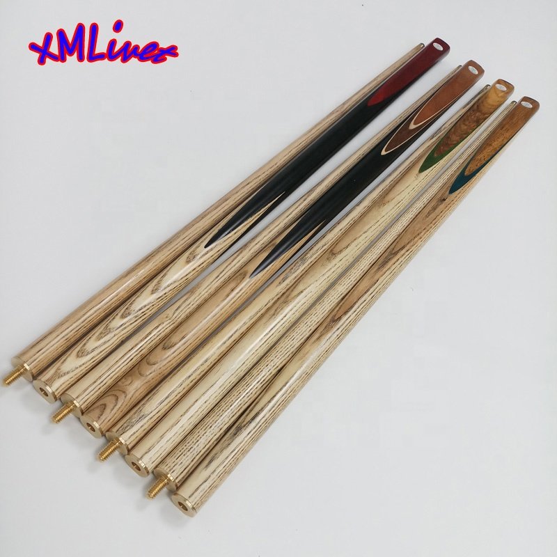 Xmlivet Handmade Inlay Color Wood Points Snooker Cues 1/2 Split in 9.5mm with Copper Ash Wood Pool Cue Sticks Accessories