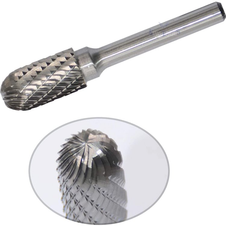 Sc-5 Strawberries Carbide Burr 1/4 Inch Shank Cylinder Ball Shape With End Cut Podiatry Carbide Burrs for Stone