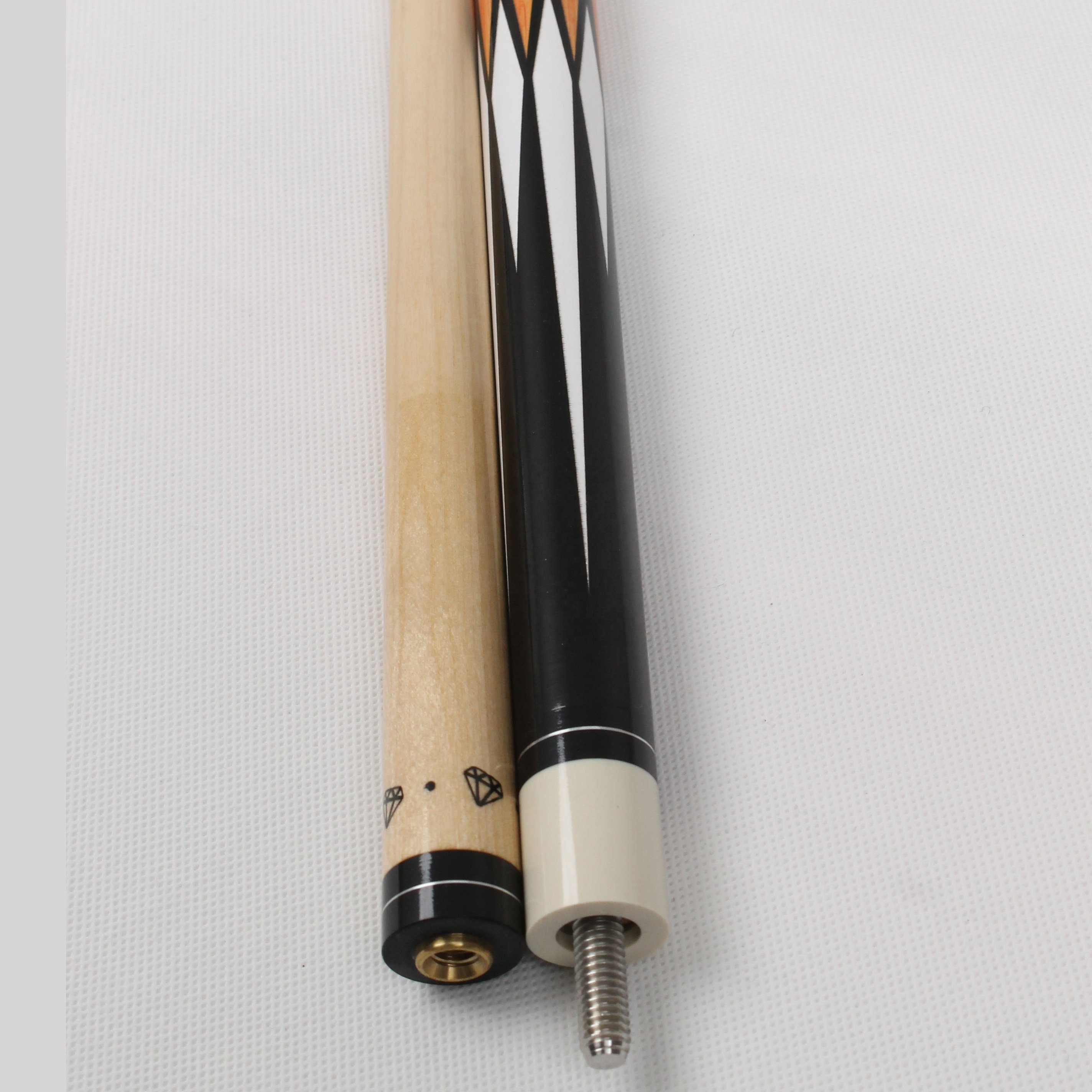TQG-JX-001-1 High Quality Ash Wood Pool Cue Stick Handmade 1/2 Joint Snooker Cue with 10mm Ebony Fiberglass Butt Sleeve 13mm Tip