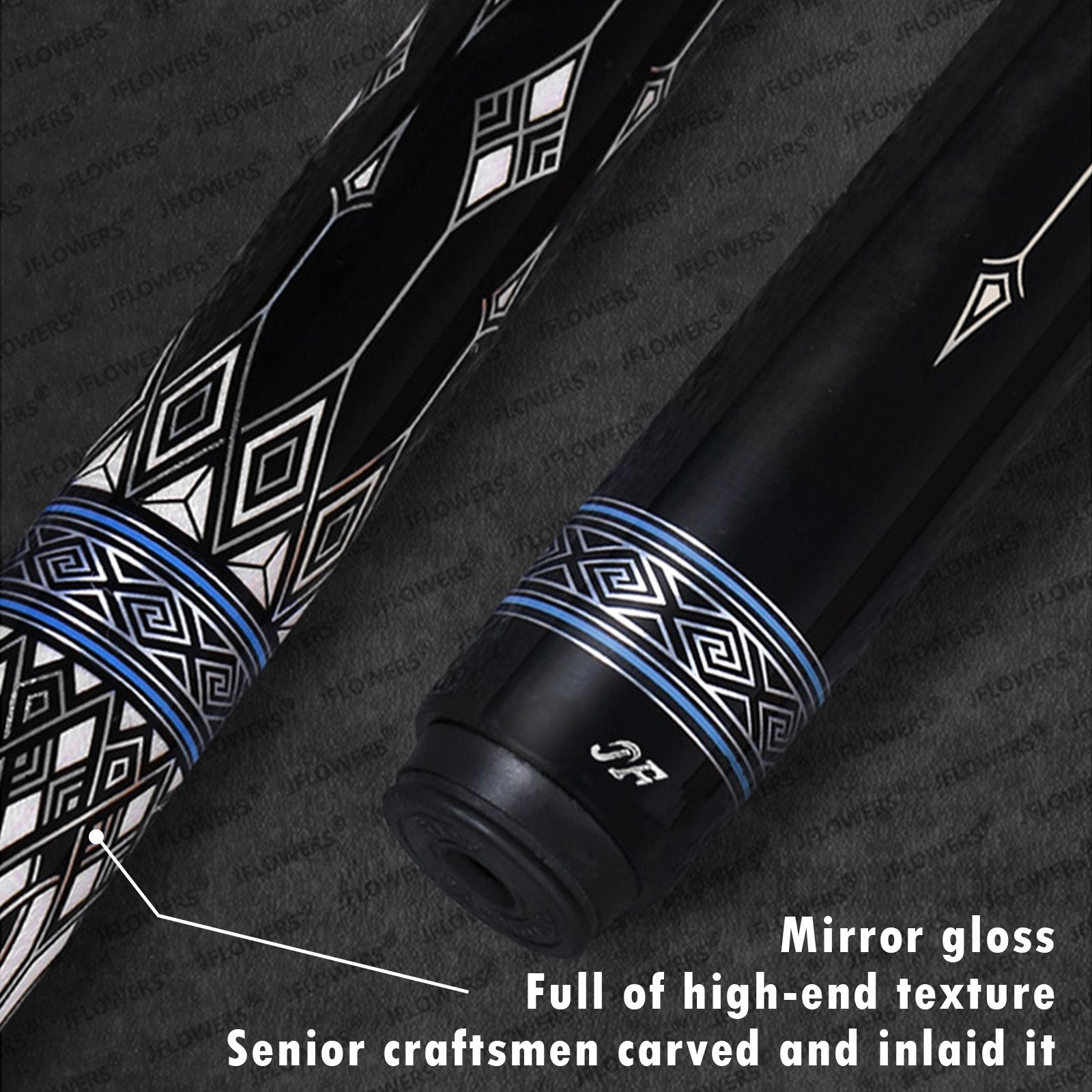 JFLOWERS JF10-23F Billiard Pool Cue Stick Carbon Fiber Shaft Tip 12.5mm 147cm Cue Stick Radial 3/8*8 Joint Kit