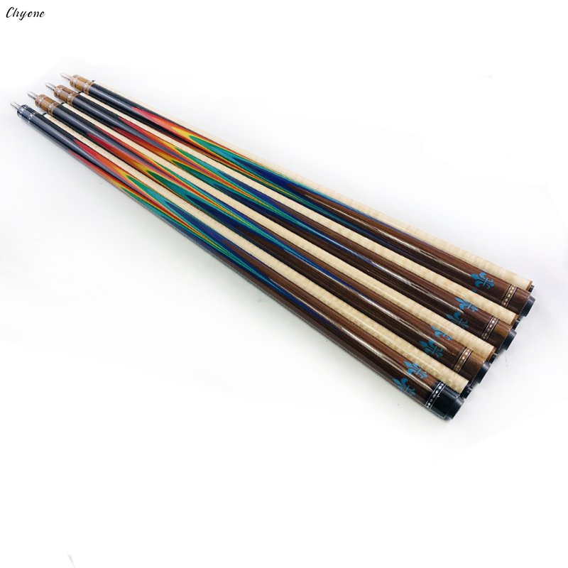 Chyone Custom rainbow Design Gabon Ebony Carom Cue Laminated Shaft Turquoise Inlay Carom Cue Billiard Pool Cue